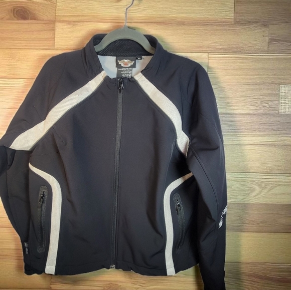 Harley Davidson Womas Biker Jacket Reflective Stripes - Picture 8 of 8